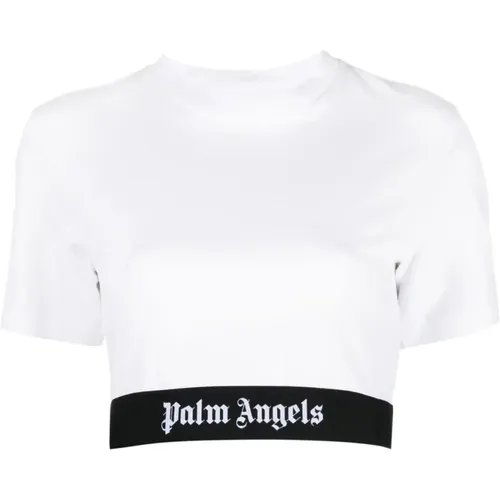 Weiße T-Shirts und Polos für Frauen , Damen, Größe: XS - Palm Angels - Modalova