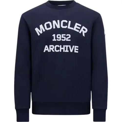 Bedruckter Sweatshirt Navy Fleece-Mix - Moncler - Modalova