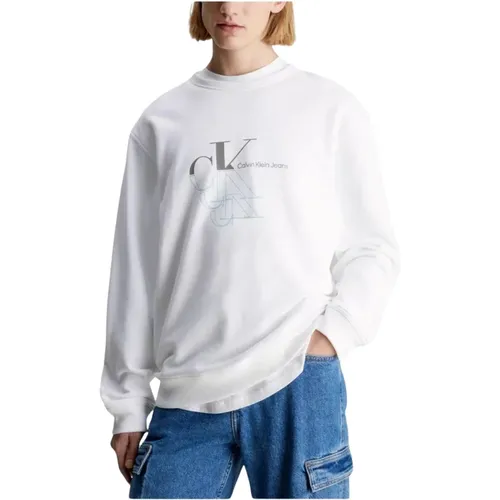 Monogram Echo Sweatshirt , Herren, Größe: L - Calvin Klein - Modalova