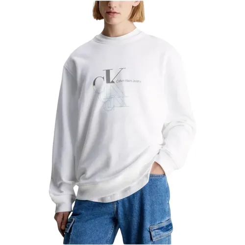 Monogram Echo Sweatshirt , male, Sizes: L, XL - Calvin Klein - Modalova