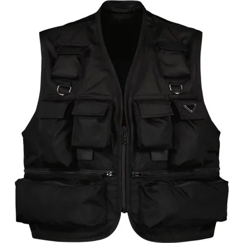 Sleeveless Cargo Vest , male, Sizes: L - Prada - Modalova
