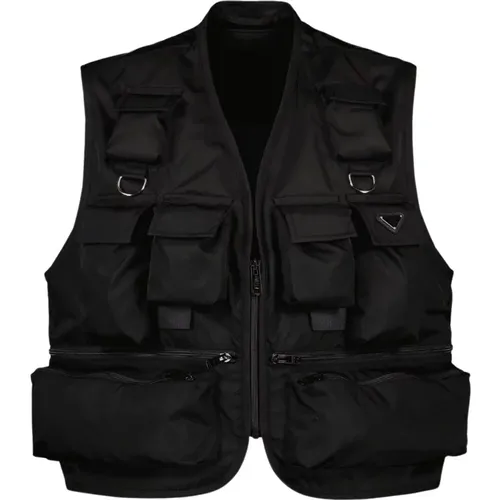 Vests, male, , Size: L Sleeveless Cargo Vest - Prada - Modalova