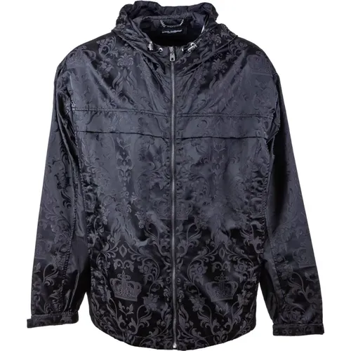 Printed Hooded Zipped Jacket , male, Sizes: 3XL - Dolce & Gabbana - Modalova
