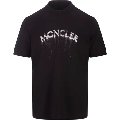 Klassisches Herren T-Shirt mit Geprägtem Logo , Herren, Größe: M - Moncler - Modalova
