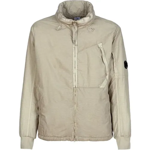 Lightweight Jacket Flatt Nylon Oxford Tan Arena , male, Sizes: L - C.P. Company - Modalova