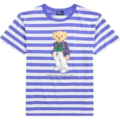 Baumwoll-T-Shirt mit Polo Bear , Damen, Größe: M - Polo Ralph Lauren - Modalova