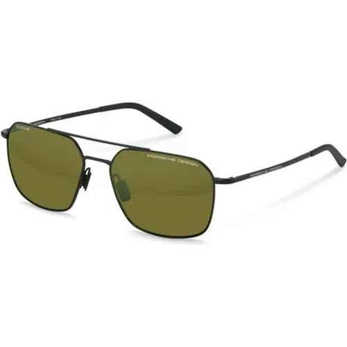 Schwarze Grüne Sonnenbrille mit Silber Spiegel - Porsche Design - Modalova