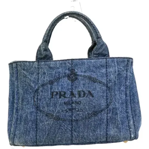 Pre-owned Tote Bags, female, , Size: ONE SIZE Pre-owned Denim totes - Prada Vintage - Modalova