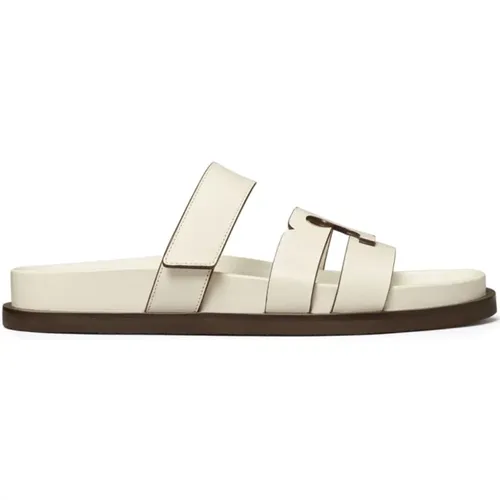 Sliders, female, , Size: 5 1/2 US Ivory Sandals for Women - TORY BURCH - Modalova