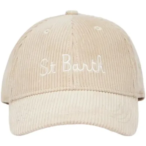 Caps, female, , Size: ONE SIZE Corduroy Baseball Hat with St Barth Embroidery - Saint Barth - Modalova