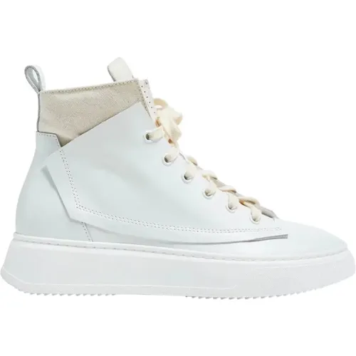Weiße Sneakers mit Boxsohle und Gesticktem Logo , Damen, Größe: 37 EU - Ixos - Modalova