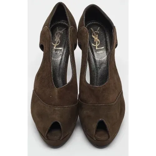 Pre-owned Suede heels , female, Sizes: 5 1/2 UK - Yves Saint Laurent Vintage - Modalova