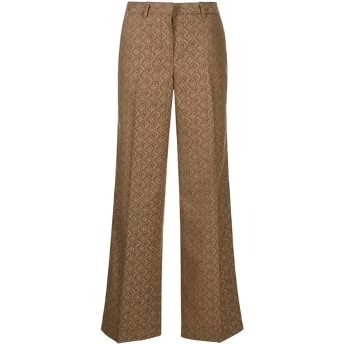 Fabric Tailored Pants with Contrasting Topstitching , female, Sizes: M - Marine Serre - Modalova