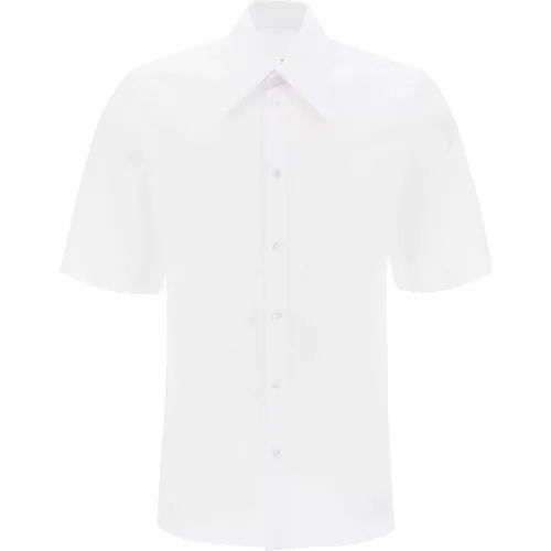 Cotton Poplin Casual Shirt with Stiff Collar , male, Sizes: L, M - Maison Margiela - Modalova