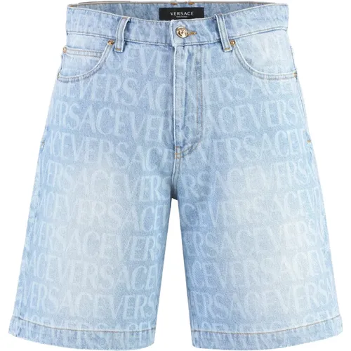 Denim Shorts, male, , Size: W32 Denim Shorts - Versace - Modalova
