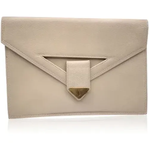 Pre-owned Leather clutches , female, Sizes: ONE SIZE - Yves Saint Laurent Vintage - Modalova