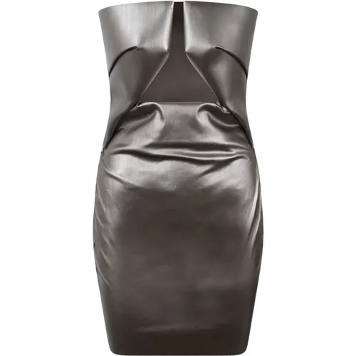 Metallic-effect Cotton Mini Dress , female, Sizes: S, XS - Rick Owens - Modalova