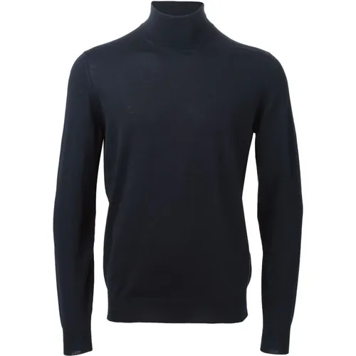 Turtlenecks, male, , Size: 2XL Navy Merino Turtleneck - Drumohr - Modalova