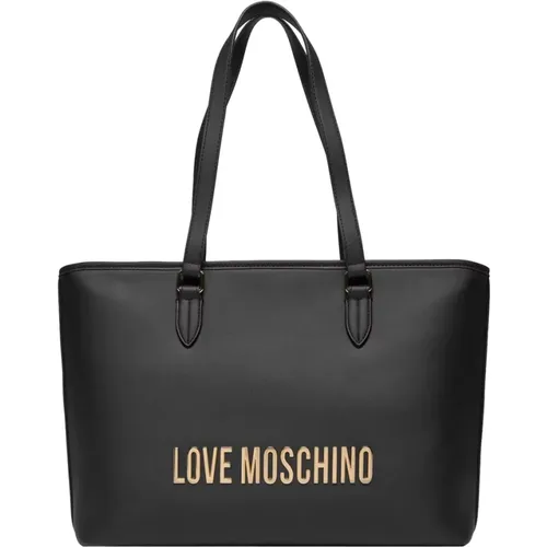 Shopper Bag with Gold Details , female, Sizes: ONE SIZE - Love Moschino - Modalova