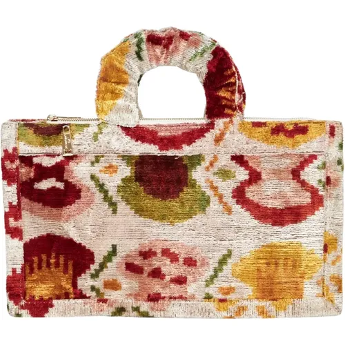 Multicolor Handbag with Silk and Cotton Composition , female, Sizes: ONE SIZE - La Milanesa - Modalova