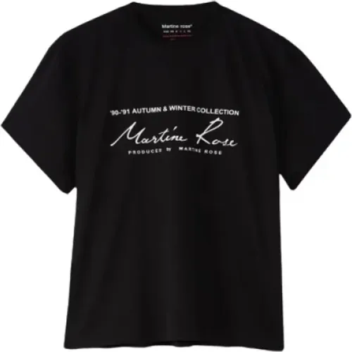 Schwarzes Baumwoll-T-Shirt mit lockerer Passform - Martine Rose - Modalova