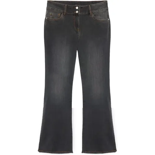 Türkise Flare Jeans mit Fransen , Damen, Größe: 4XL - Fiorella Rubino - Modalova
