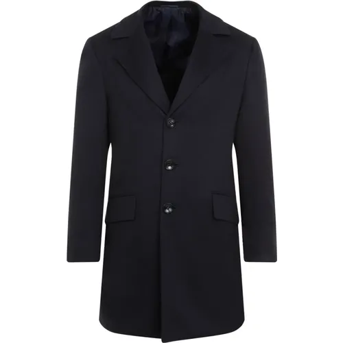 Single-Breasted Coats, male, , Size: XL Cashmere Caban Coat - Kiton - Modalova