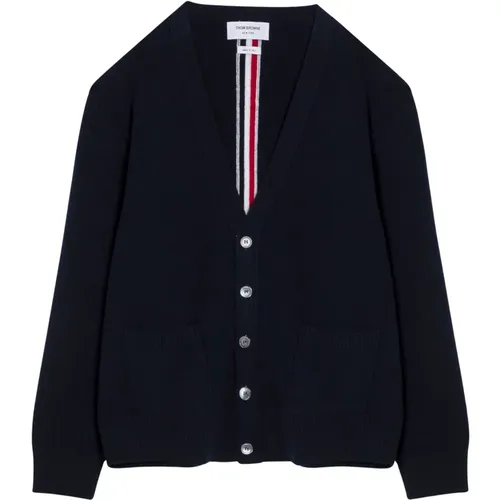 Cardigans, male, , Size: M Short Cardigan Sweater - Thom Browne - Modalova