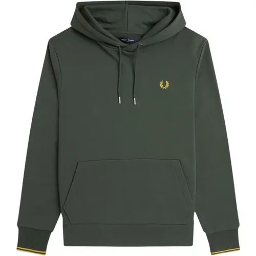 Hoodies, male, , Size: S Hoodie with Double Stripe Detail - Fred Perry - Modalova