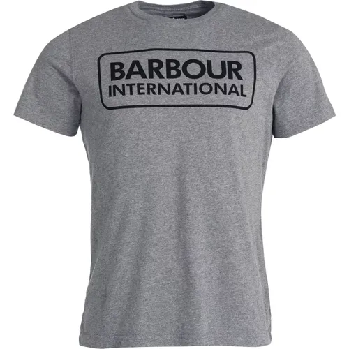 T-Shirts, male, , Size: S Essential Large Logo T-Shirt Anthracite - Barbour - Modalova