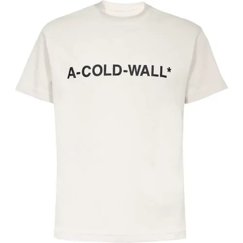 Baumwoll-T-Shirt Gerippter Ausschnitt , Herren, Größe: L - A-COLD-WALL - Modalova