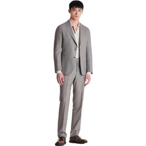 Heathered Check Suit with Blue Lined Blazer , male, Sizes: 2XL - PS By Paul Smith - Modalova