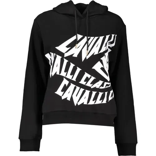 Hooded Cotton Sweater with Logo Print , male, Sizes: L, 2XL, M - Cavalli Class - Modalova