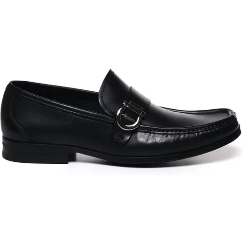 Loafers, male, , Size: 6 US Gancini Leather Loafers - Salvatore Ferragamo - Modalova