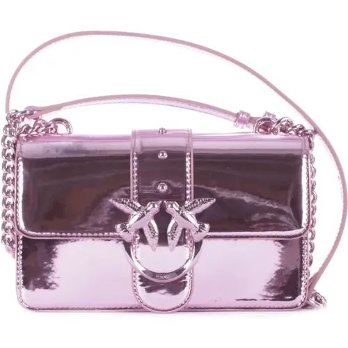 Lilac Leather Crossbody Bag , female, Sizes: ONE SIZE - pinko - Modalova