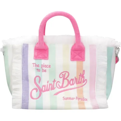 Colorful Beach Bag with Embroidered Fringes , female, Sizes: ONE SIZE - MC2 Saint Barth - Modalova