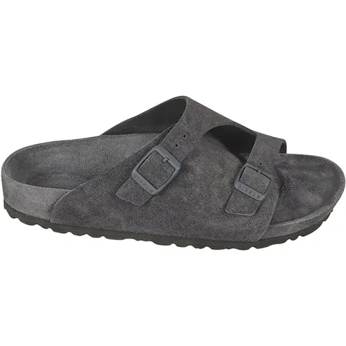 Sliders, unisex, , Size: 3 US Anthracite Sandals for Stylish Feet - Birkenstock - Modalova