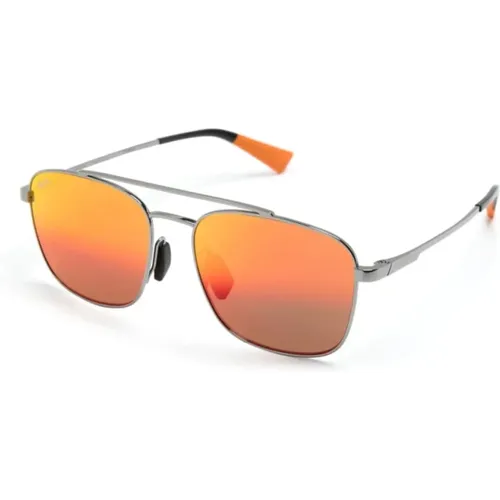 Shiny Light Ruthenium Sunglasses , unisex, Sizes: 58 MM - Maui Jim - Modalova