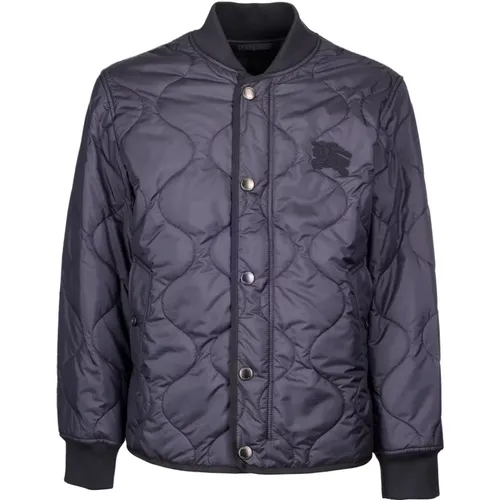 Blaue Jacke - Regular Fit - Geeignet für Kaltes Wetter - 100% Polyester - Burberry - Modalova