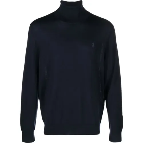 Navy Wool Rollneck Sweater , Herren, Größe: 2XL - Ralph Lauren - Modalova