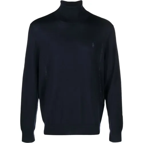 Navy Wool Rollneck Sweater , Herren, Größe: XL - Ralph Lauren - Modalova