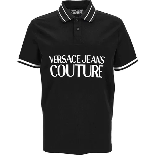 Logo R Baumwoll Piquet Polo Shirt , Herren, Größe: L - Versace Jeans Couture - Modalova