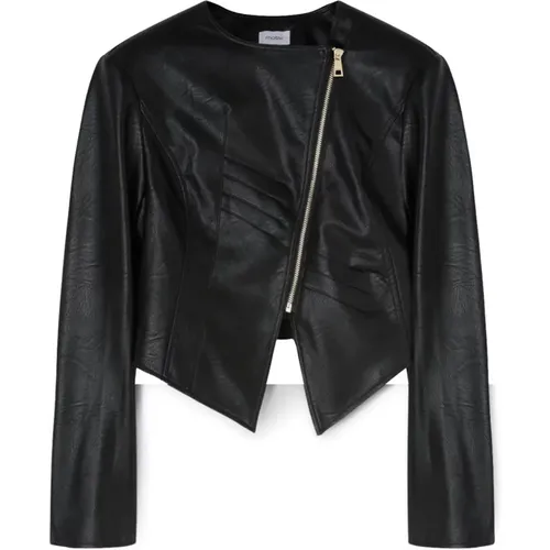 Faux Leather Slim-Fit Blouson Jacket , Damen, Größe: L - Motivi - Modalova