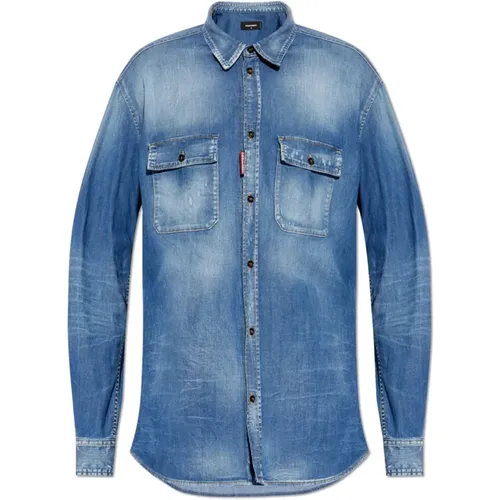 Denim Shirts, male, , Size: 2XL Denim shirt - Dsquared2 - Modalova