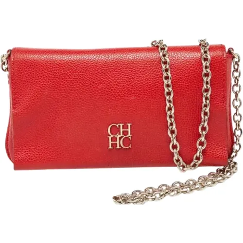 Pre-owned Cross Body Bags, female, , Size: ONE SIZE Pre-owned Leather clutches - Carolina Herrera Pre-owned - Modalova