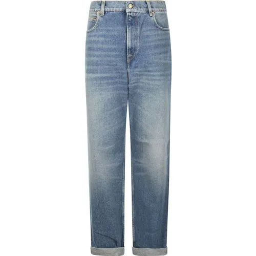 Medium Stone Washed Denim Jeans , Herren, Größe: W26 - Golden Goose - Modalova