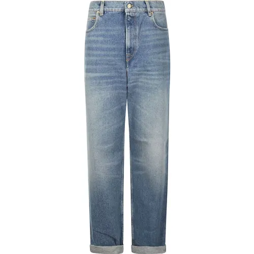 Medium Stone Washed Denim Jeans , male, Sizes: W24 - Golden Goose - Modalova