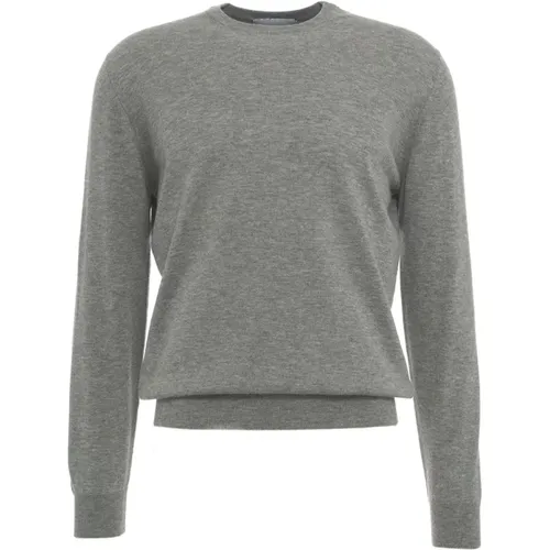 Merino Cashmere Crew Neck Pullover , Herren, Größe: L - Gender - Modalova