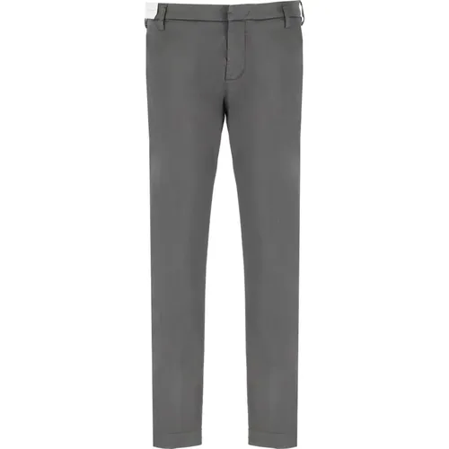 Grey Cotton Trousers with Belt Loops , male, Sizes: W34, W32 - Entre amis - Modalova