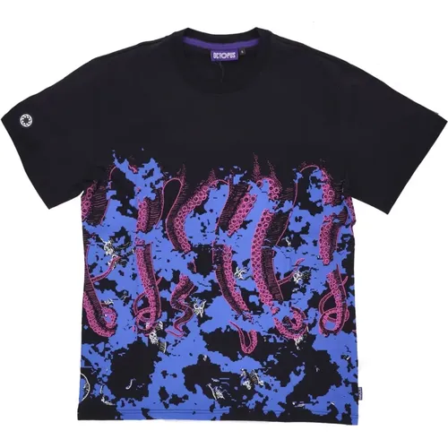 Black Glitch Tee Short Sleeve T-shirt , male, Sizes: M, XL, S - Octopus - Modalova